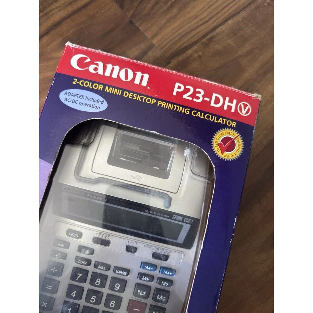 Canon P23-DH V 2 Color Mini Desktop Printing Calculator In Box. Barely Used.
